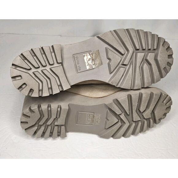 Dolce Vita Womens Boots 9.5 M Beige Suede Ankle Booties Chunky Heel Pull On - Picture 7 of 10